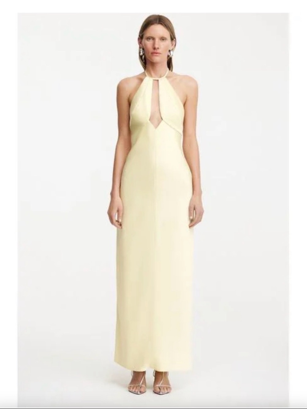 Significant Other Becca Halter Dress with Front Keyhole in Butter Yellow